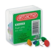Кнопки пластиковые цветные Attache 50-2 50 шт. упа