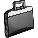 Папка-портфель Attache, A4+, цвет черный, серая вставка, 5 отделений