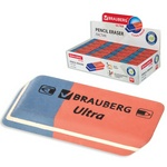 Ластик BRAUBERG "Ultra", 42х14х8 мм, красно-синий, натуральный каучук, 228708