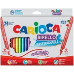 Фломастеры двусторонние Carioca "Birello" 41521, 24 цвета, 24 шт, смываемые