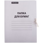 Папка для бумаг белая с завязками OfficeSpace A-PB26_354, немелованная, 280 г/м²