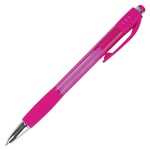 Ручка шариковая автоматическая с грипом BRAUBERG SUPER, СИНЯЯ, корпус розовый, узел 0,7 мм, линия пи…