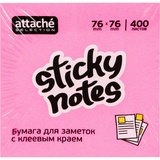Стикеры Attache Selection 954111, 76х76 мм неоновые 7 цветов (1 блок, 400 листов)