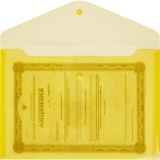 Папка-конверт на кнопке Attache КНК А4, прозрачная желтый, 180 мкм, 10 шт. в упак