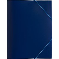 Папка пластиковая А4 с резинками Attache, синяя, 0.45 мм