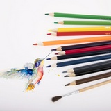 Карандаши цветные акварельные классические мягкие BRAUBERG, 24 цвета, с кистью, 181849