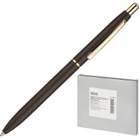 Ручка шариковая автоматическая Attache 4007BL, латунный корпус, синяя паста, 07 мм