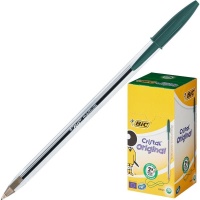 Ручка шариковая BIC Cristal, цвет стержня зеленый, 0,4 мм