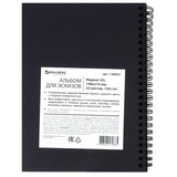 Скетчбук BRAUBERG ART CLASSIC 128952, черная бумага 120 г/м2, А5 (148х210 мм), 32 л, гребень