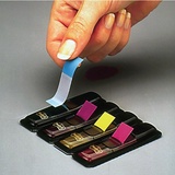 Клейкие закладки Post-it пластиковые 4 цвета по 35 листов 11.9х43.1 мм в диспенсерах