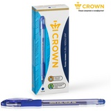Ручка гелевая Crown Hi-Jell Needle Grip HJR-500RNB синяя, игольчатый стержень, 0.7 мм