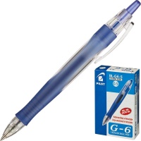 Ручка гелевая Pilot BL-G6-5-L с кнопкой, синяя, 0.5 мм