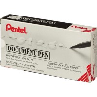 Ручка роллер PENTEL Dokument Pen MR205, цвет черный, резиновая манжета, 0.25 мм