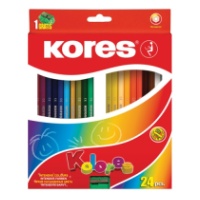 Карандаши цветные Kores с точилкой, 24 цвета