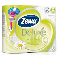 Бумага туалетная Zewa Deluxe 3275 3-слойная ромашка белая 4 рулона в упак
