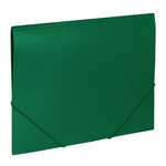 Папка на резинках BRAUBERG "Office" 227710, зеленая, до 300 листов, 0,5 мм