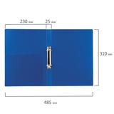 Папка на 2 кольцах BRAUBERG &quot;Стандарт&quot; 221615, 25 мм, 800 мкм, синяя