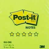Стикеры Post-it Original 654-ONG Весна 76x76 мм неоновые салатовые 1 блок, 100 листов
