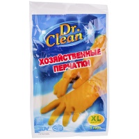 Перчатки резиновые Dr.Clean хозяйственные, р.XL, желтые
