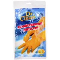 Перчатки резиновые Dr.Clean хозяйственные, р.L, желтые