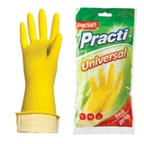 Перчатки резиновые латексные Paclan Practi Universal, с хлопковым напылением, L