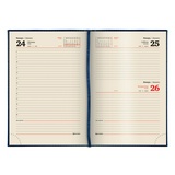 Ежедневник датированный на 2020 год BRAUBERG &quot;Imperial&quot; 129703, гладкая кожа, кремовый блок, А5, 168 л, темно-синий, 138х213 мм