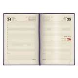 Ежедневник датированный на 2020 год BRAUBERG &quot;Imperial&quot; 129785, гладкая кожа, кремовый блок, А5, 168 л, фиолетовый, 138х213 мм