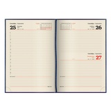 Ежедневник датированный на 2020 год BRAUBERG &quot;Imperial&quot; 129681, гладкая кожа, кремовый блок, А4, 168 л, тёмно-синий, 210х297 мм