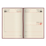 Ежедневник датированный на 2020 год BRAUBERG &quot;Imperial&quot; 129682, гладкая кожа, кремовый блок, А4, 168 л, бордовый, 210х297 мм