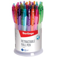 Ручка шариковая автоматическая Berlingo Hyper X CBm_70901, 0,5 мм, корпус ассорти, синяя