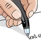 Ручка шариковая для левшей Maped Visio pen, одноразовая, цвет синий, в блистере. 0.6 мм